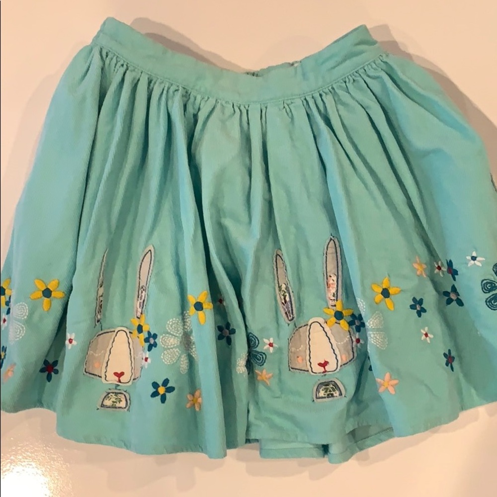 Cord embellished girls skirt with underskirt 5-6